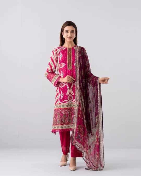 Golden Yellow Floral Printed Kurta Set detail view